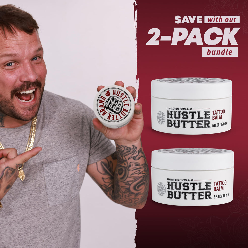 Hustle Butter Deluxe soft skin aftercare application visualization.