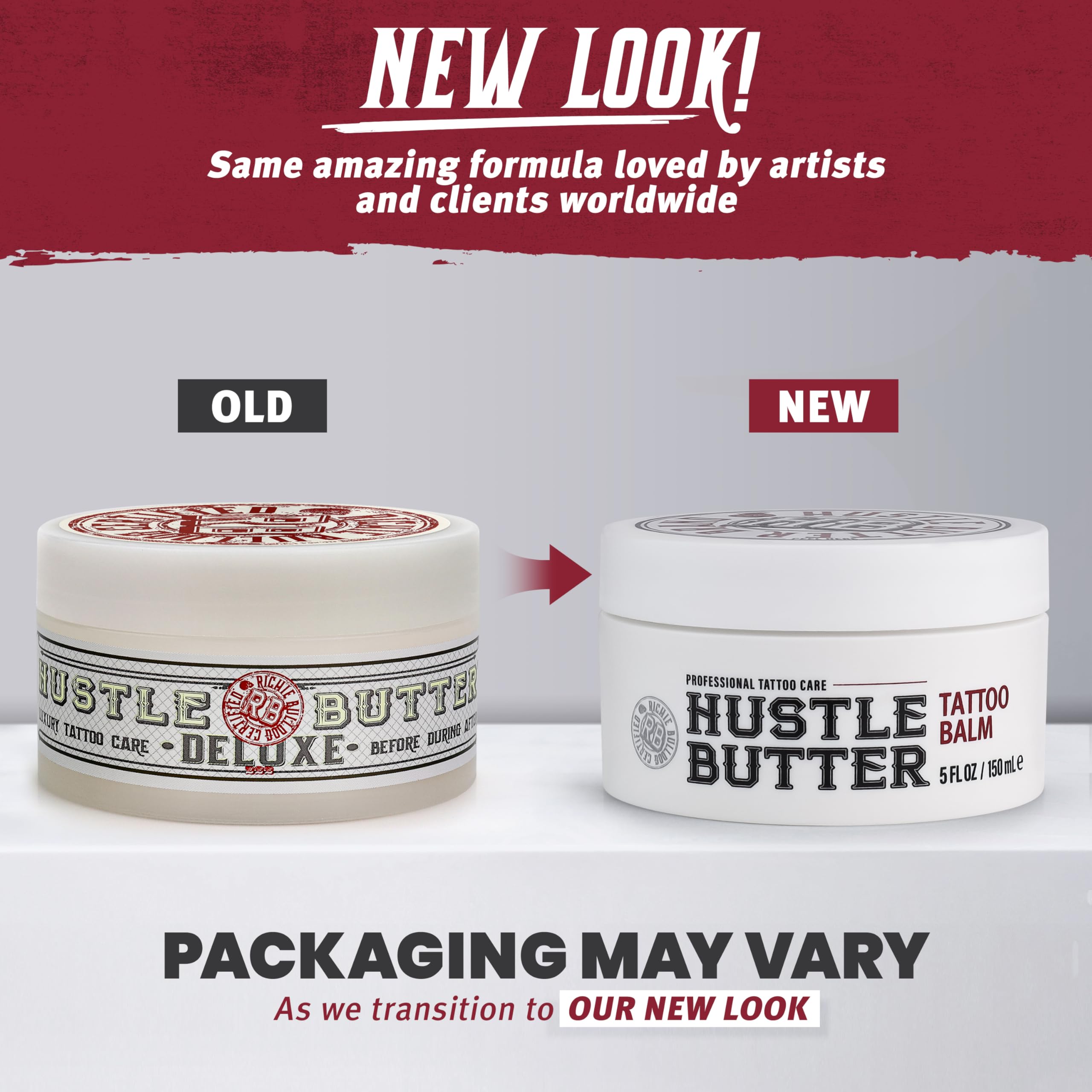 Hustle Butter Deluxe tattoo balm application glide, easy, smooth application for healing tattoos