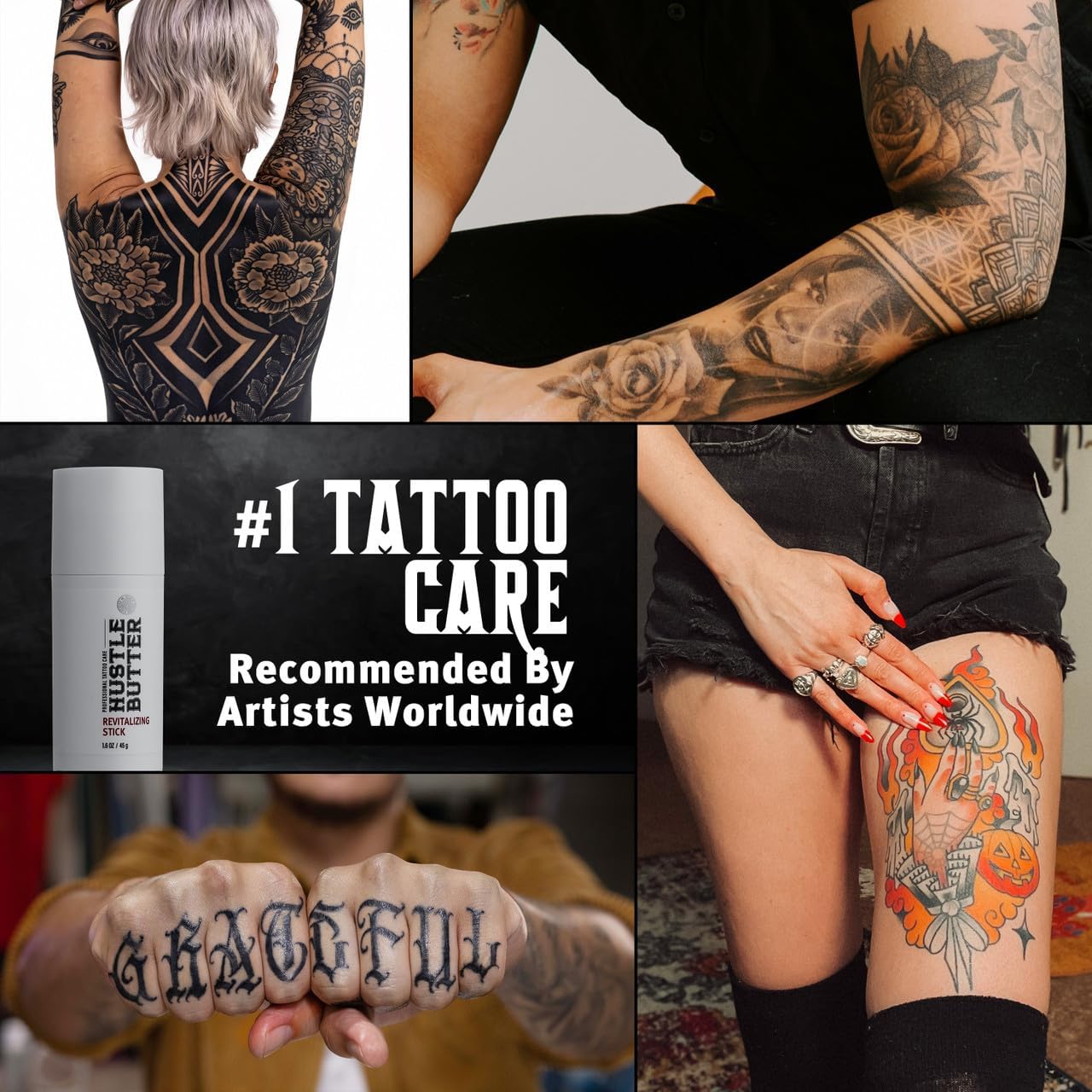 Hydrating sunflower extract refreshes tattoos during daily wear.
