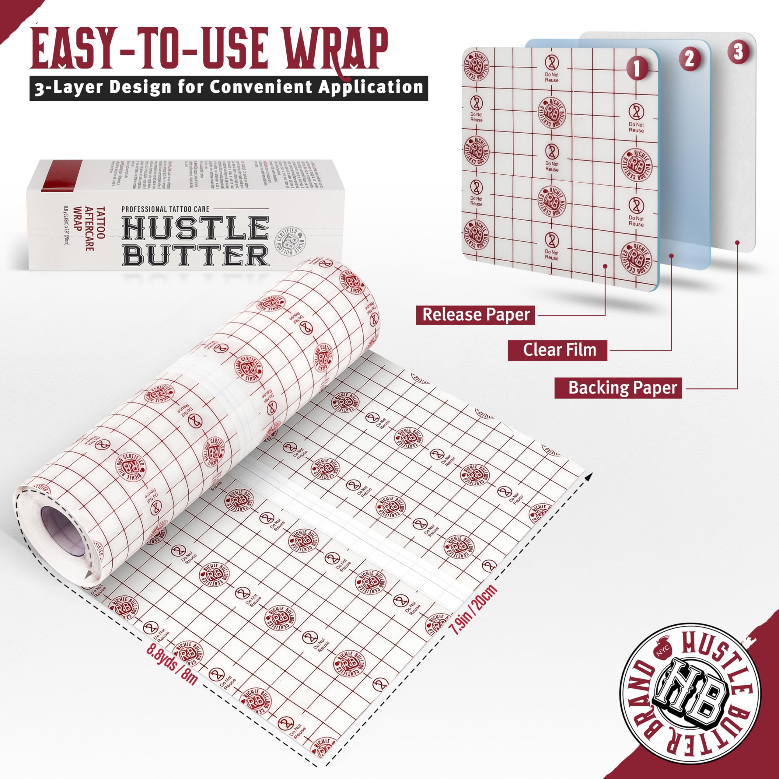Close-up of breathable latex-free material for comfortable tattoo aftercare