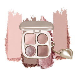 Hxssll 4-color warm nude palette with mirror for daily nude eye makeup.