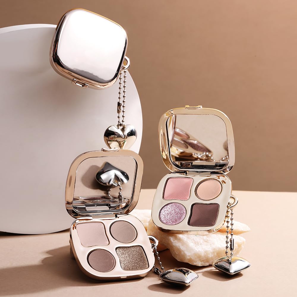 Hxssll compact palette with built-in mirror designed for travel touch-ups.