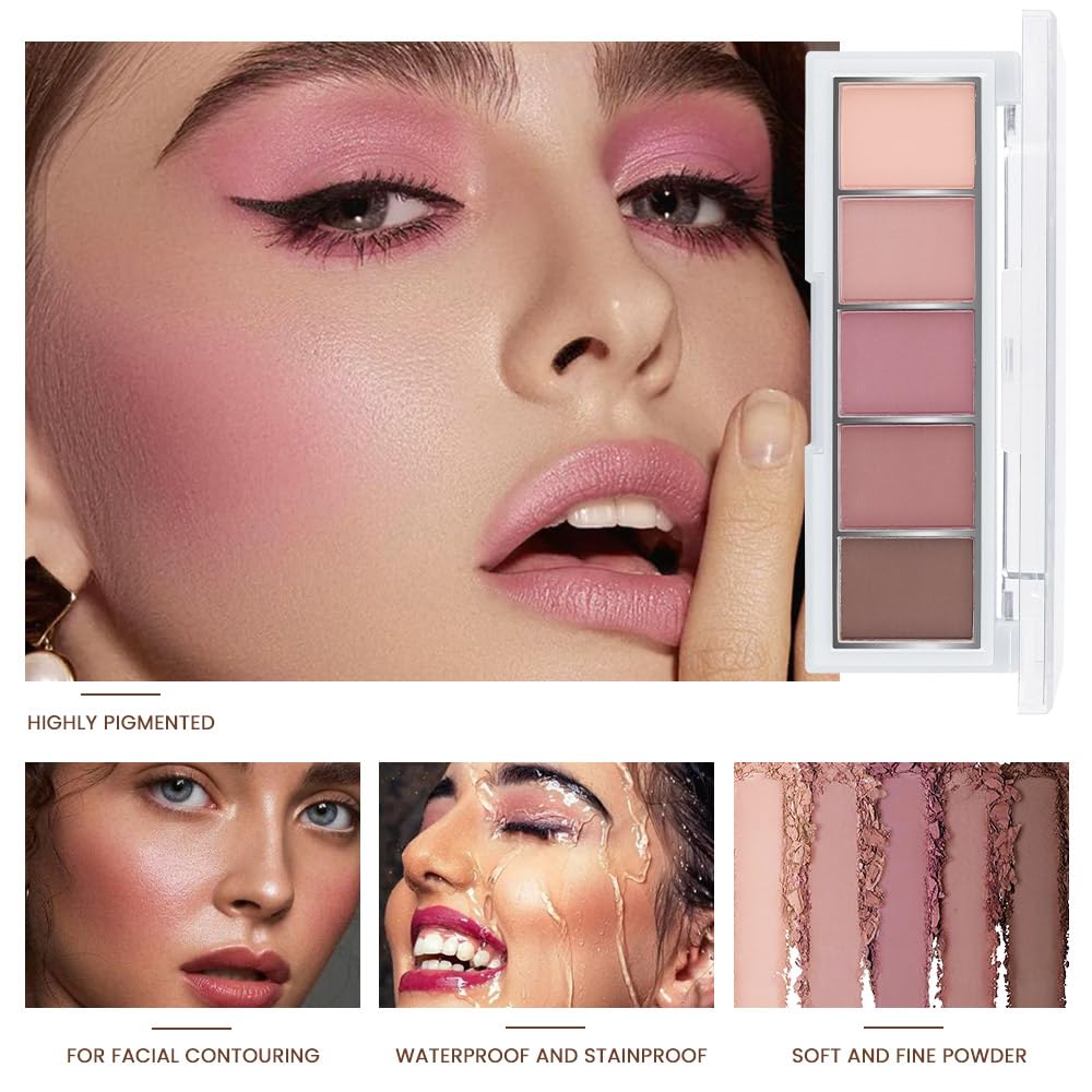 Hxssll Rose Nude Palette swatches emphasize rose and cocoa tones for soft glam.
