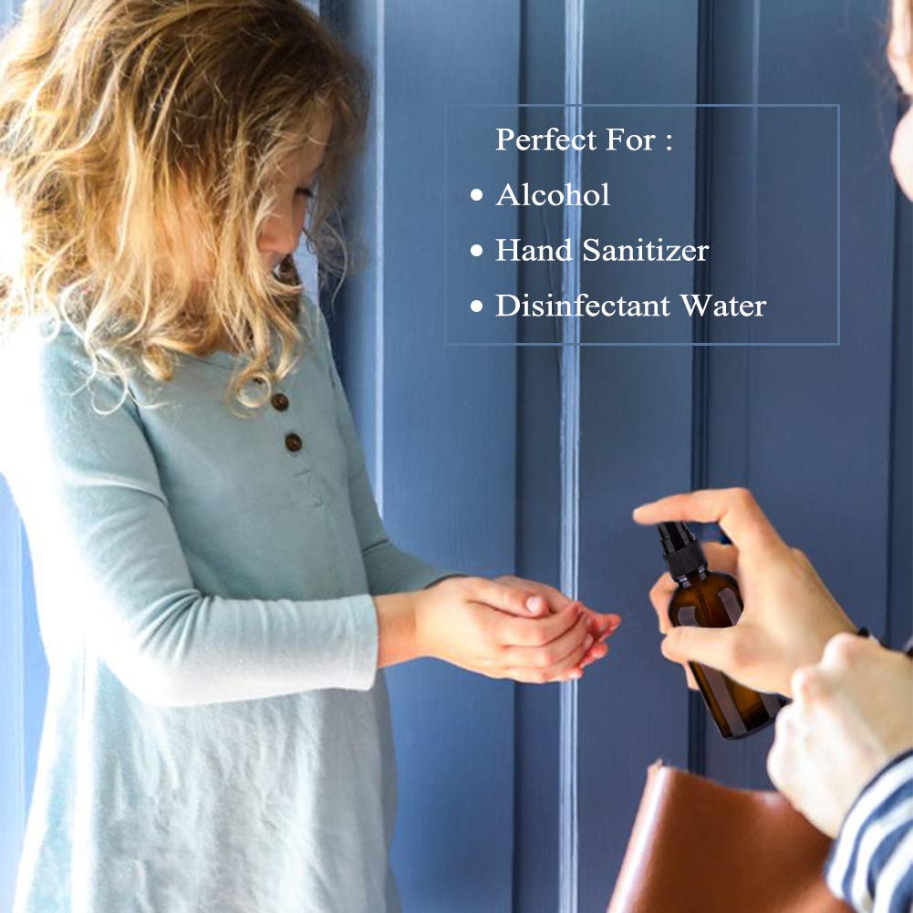 Hydior amber glass bottle featuring UV protection for contents.