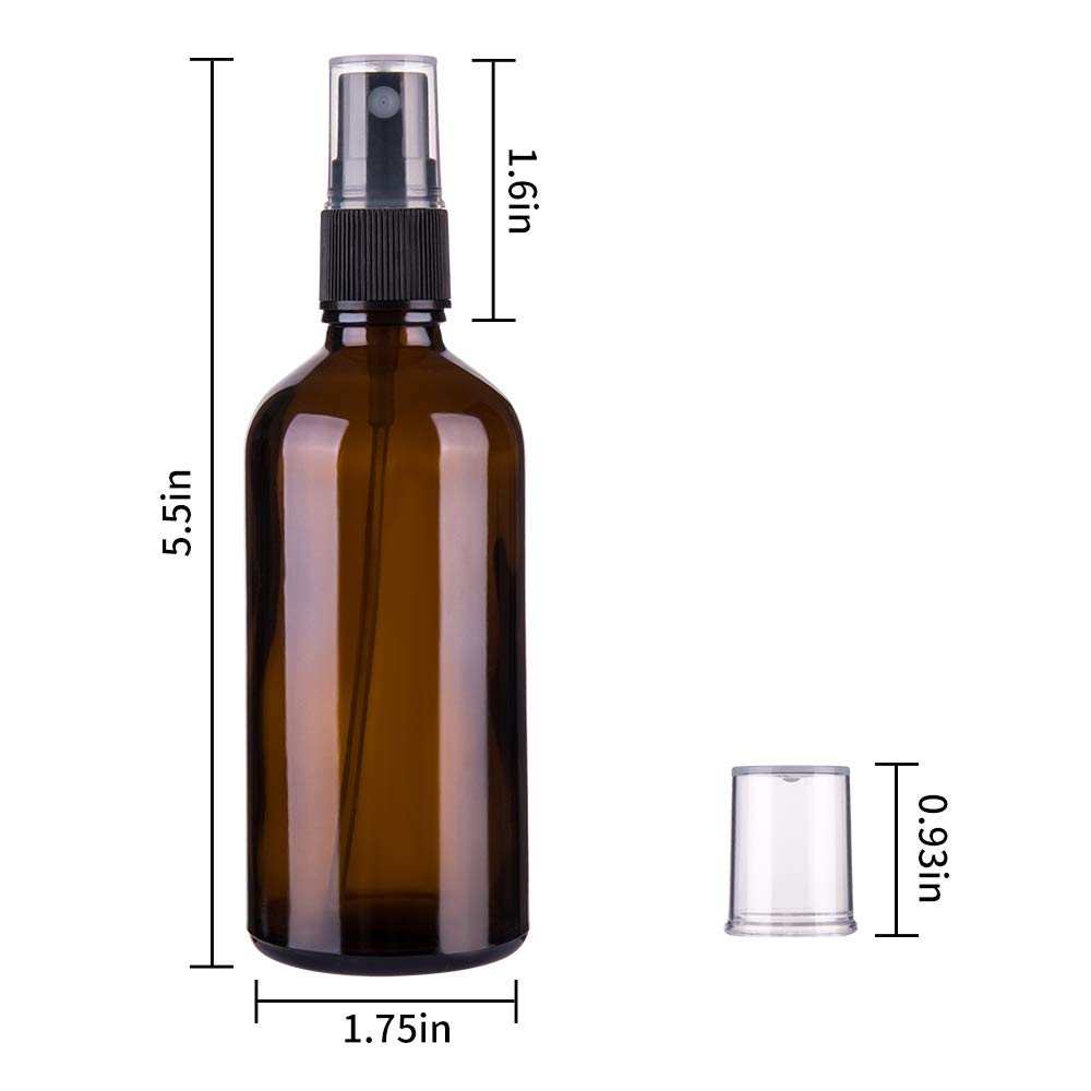 Hydior 4oz amber glass spray bottle with included accessories.