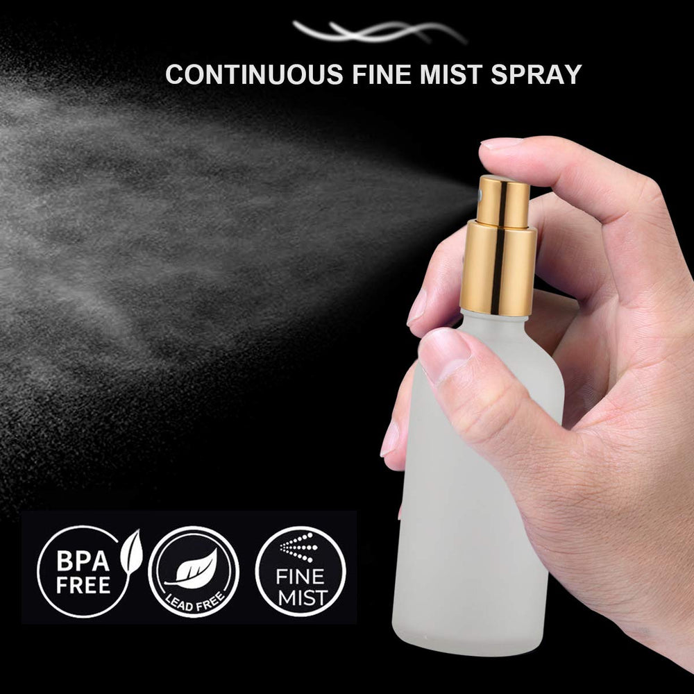 Hydior empty frosted atomizer shows precise mist for DIY blends