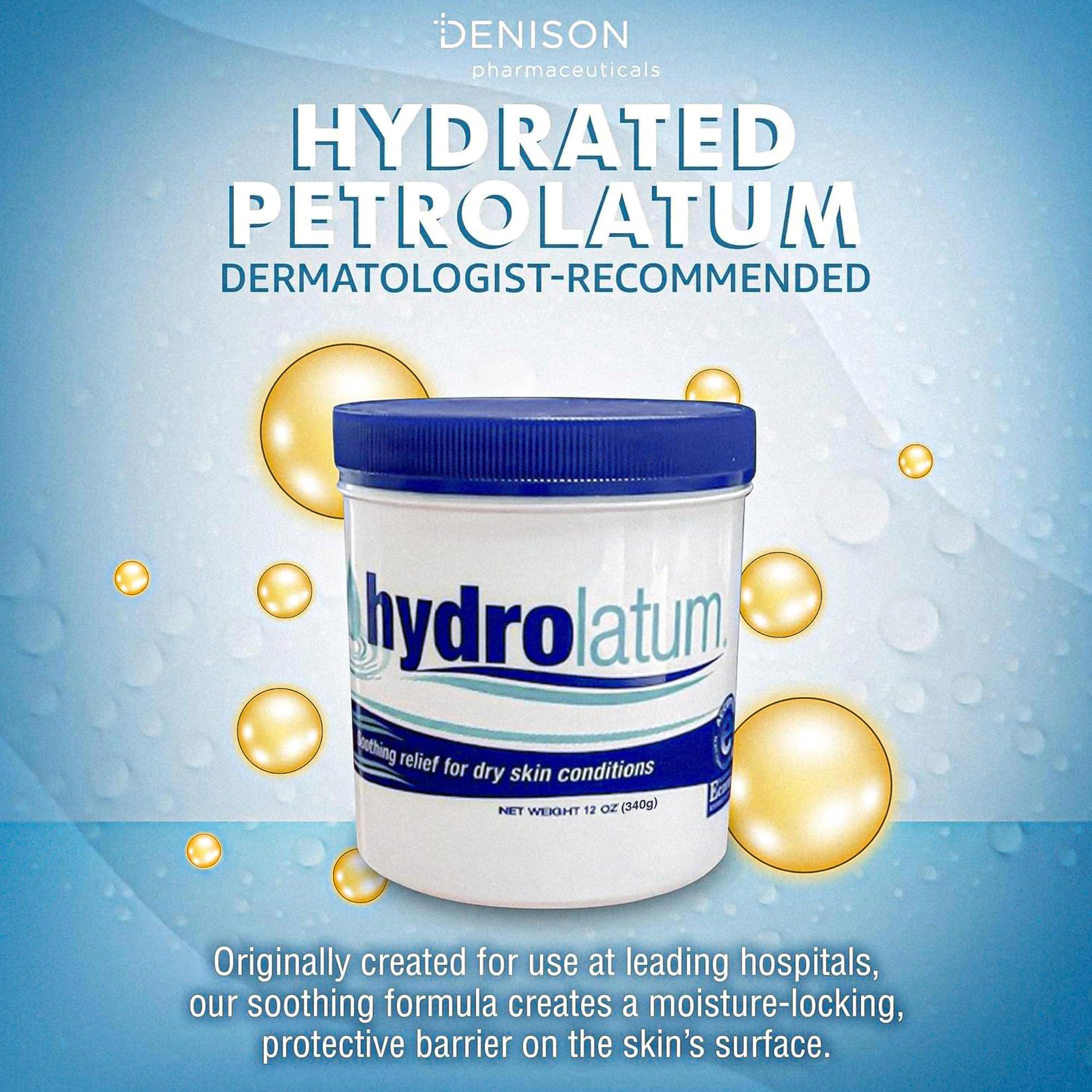Hydrolatum moisturizing cream being applied to the face for lightweight care.