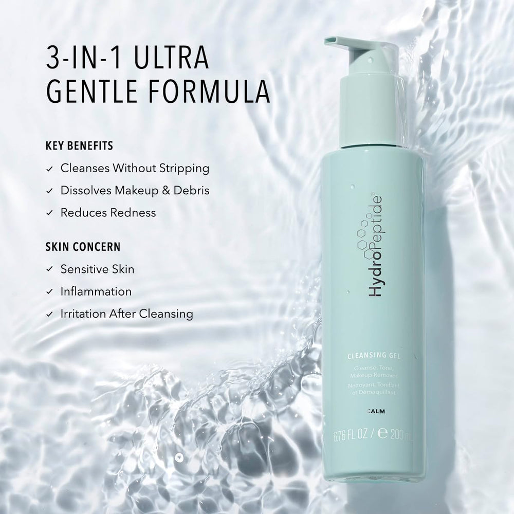 HydroPeptide Cleansing Gel close-up with rich foam for sensitive skin cleansing