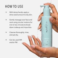 HydroPeptide Cleansing Gel texture shows makeup removal and hydration during wash