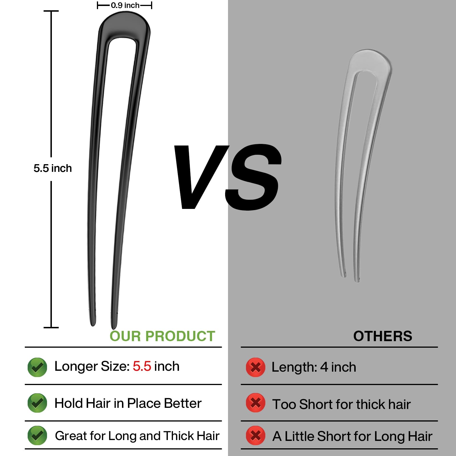 HYFEEL durable metal hair pin close-up in black