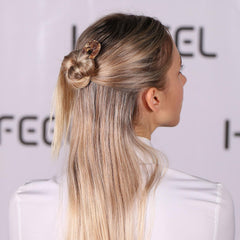 HYFEEL pin de cabello en forma U verde, vista lateral