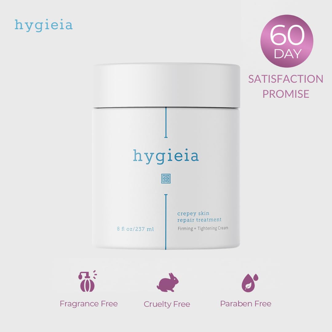 Hygieia crepey skin cream being applied for even, streak-free finish.