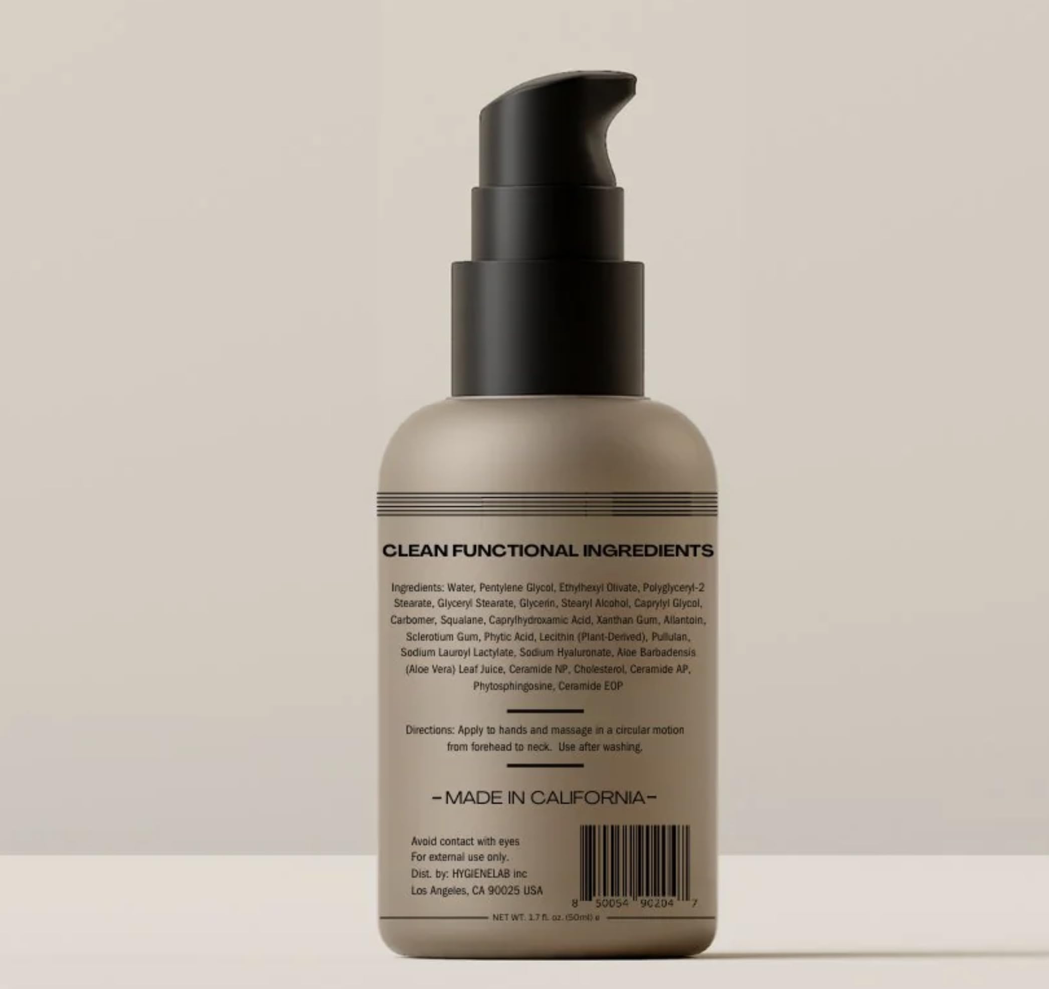 HygieneLab Face Moisturizer with phytic acid and pullulan offers antioxidant support.