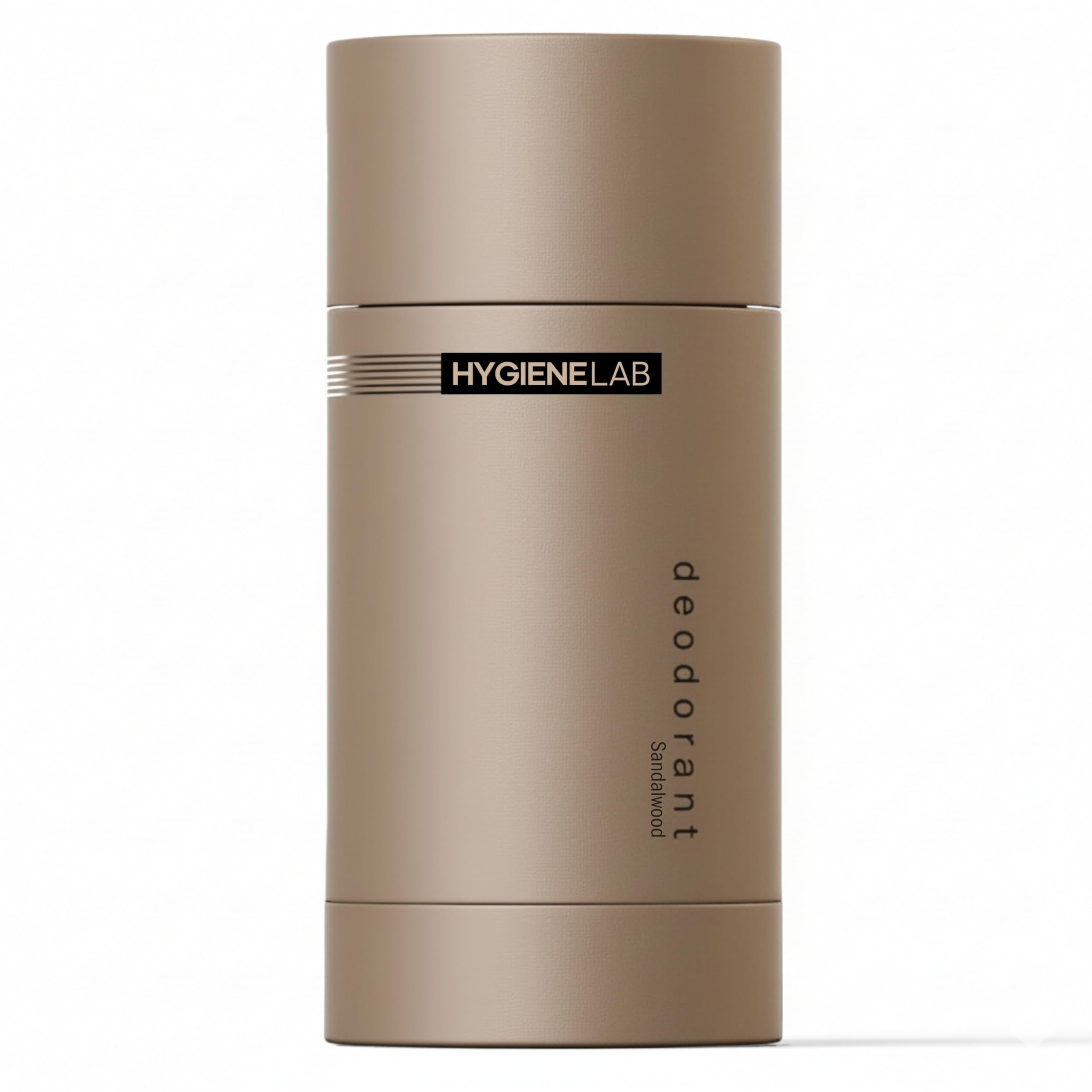 HygieneLab Men's Deodorant bottle with woodsy sandalwood scent for daily freshness