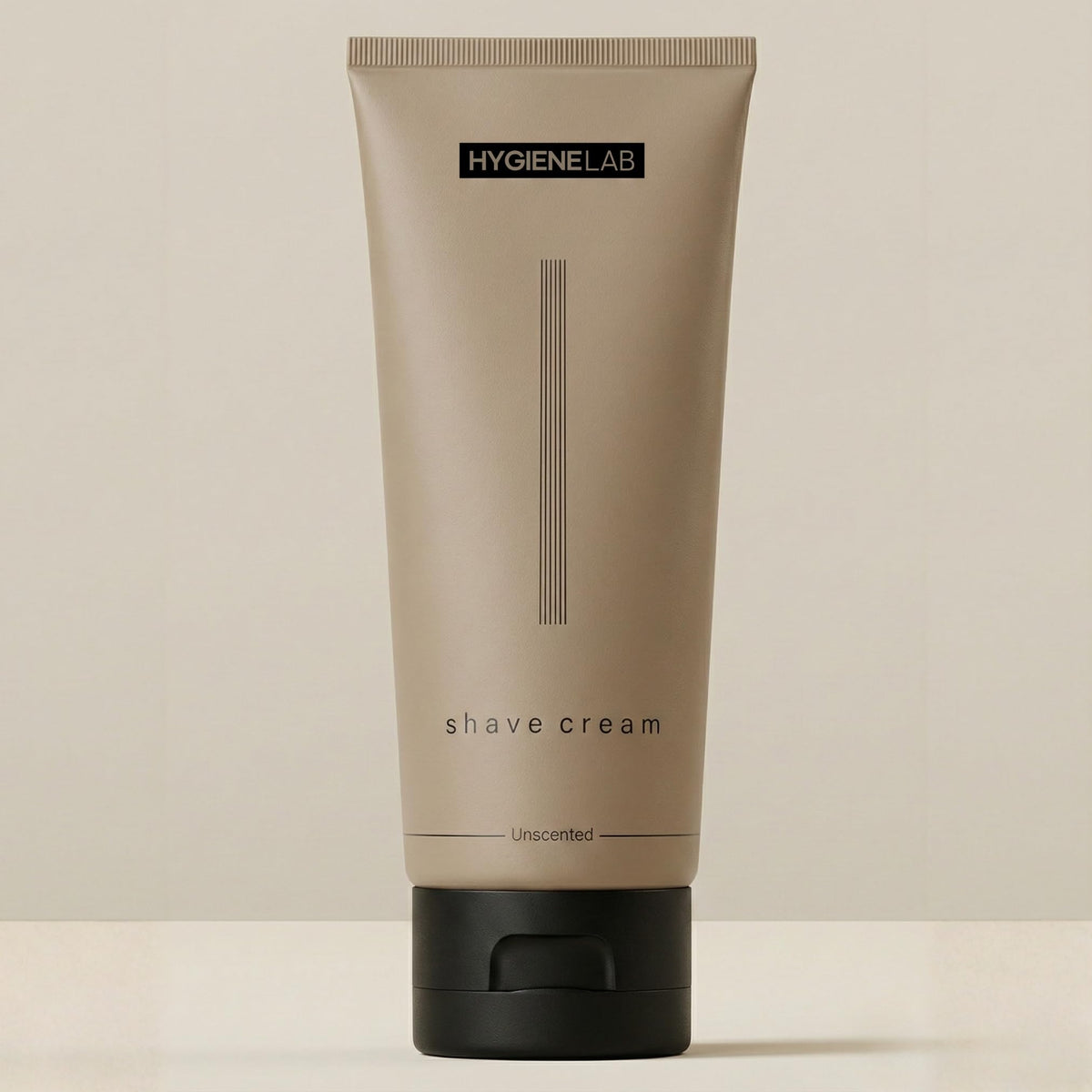 HygieneLab shaving cream packaging showing fragrance-free formula