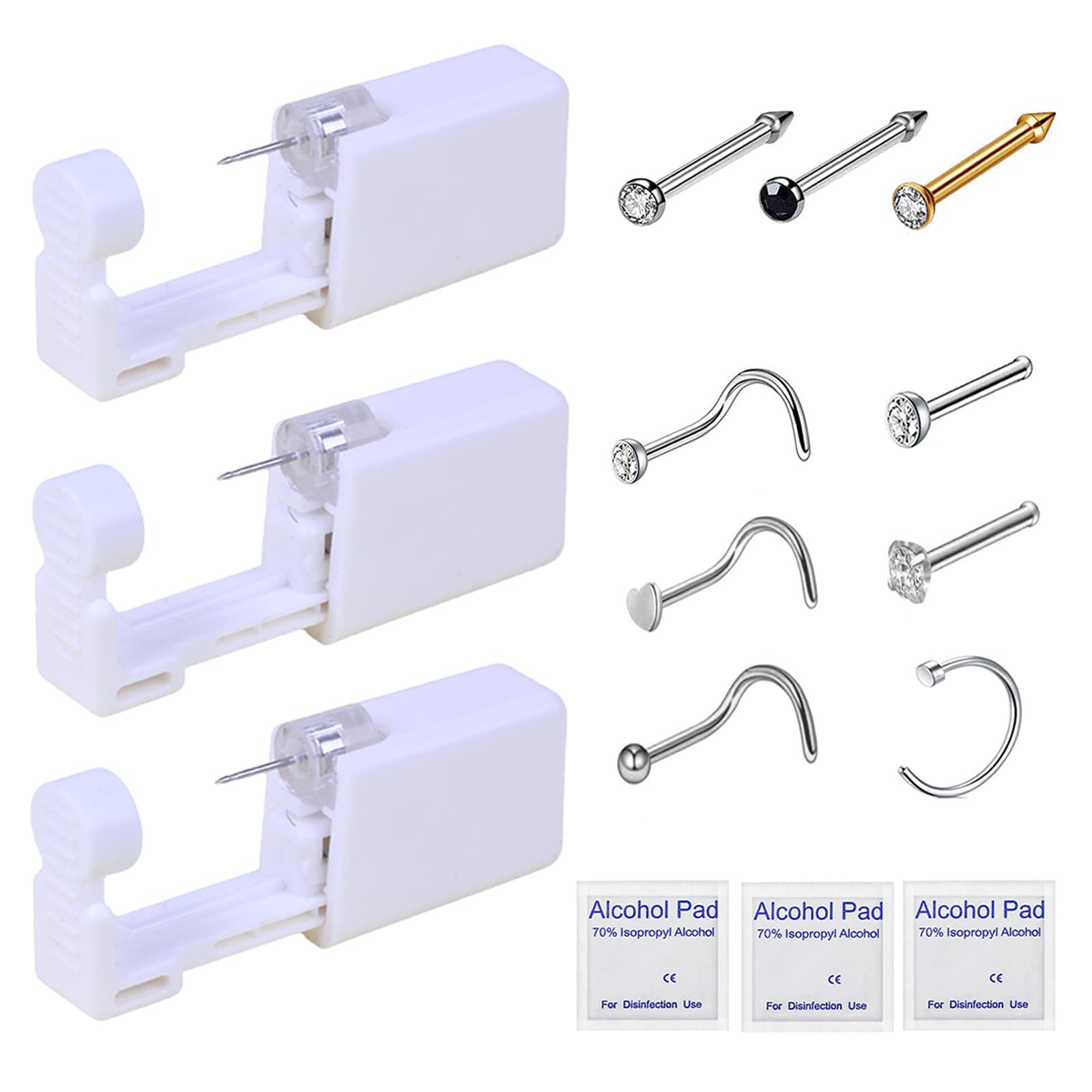 HYJLPAF nose piercing kit gun for quick, clean home piercing