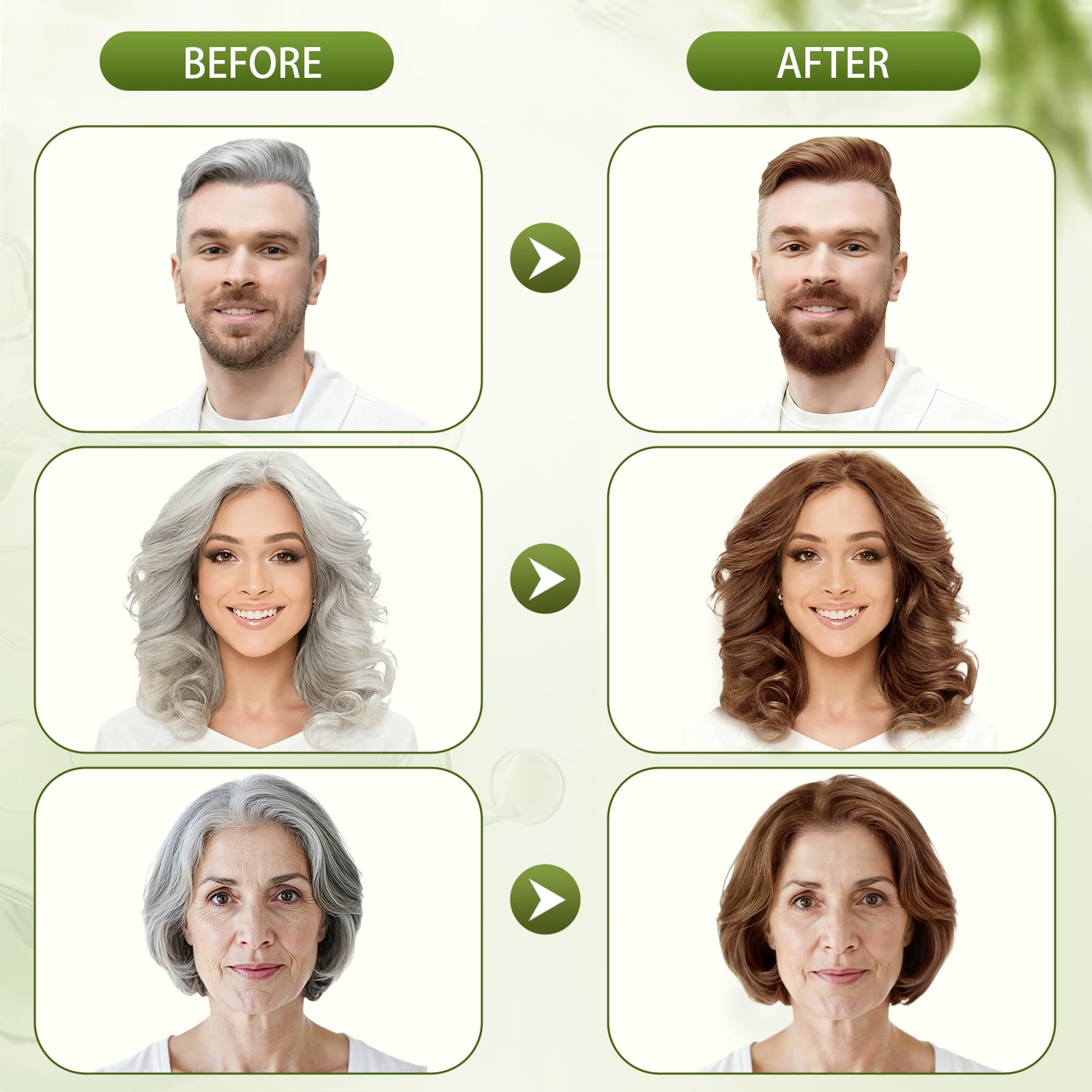 Herbal formula bottle highlighting safe, ammonia-free ingredients