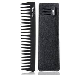 HYOUJIN 601 carbon wide-tooth comb for wet hair with smooth detangling.