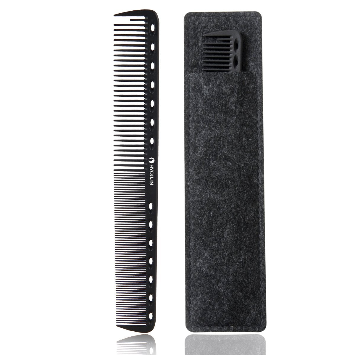 HYOUJIN 605 black carbon cutting comb offers heat resistance for precise sectioning.