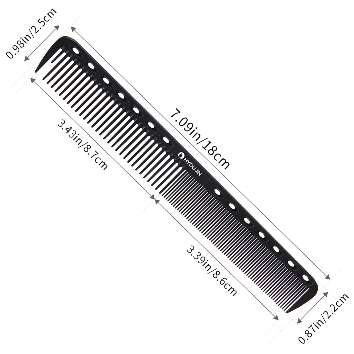 HYOUJIN 605 professional barber comb with comfortable grip.