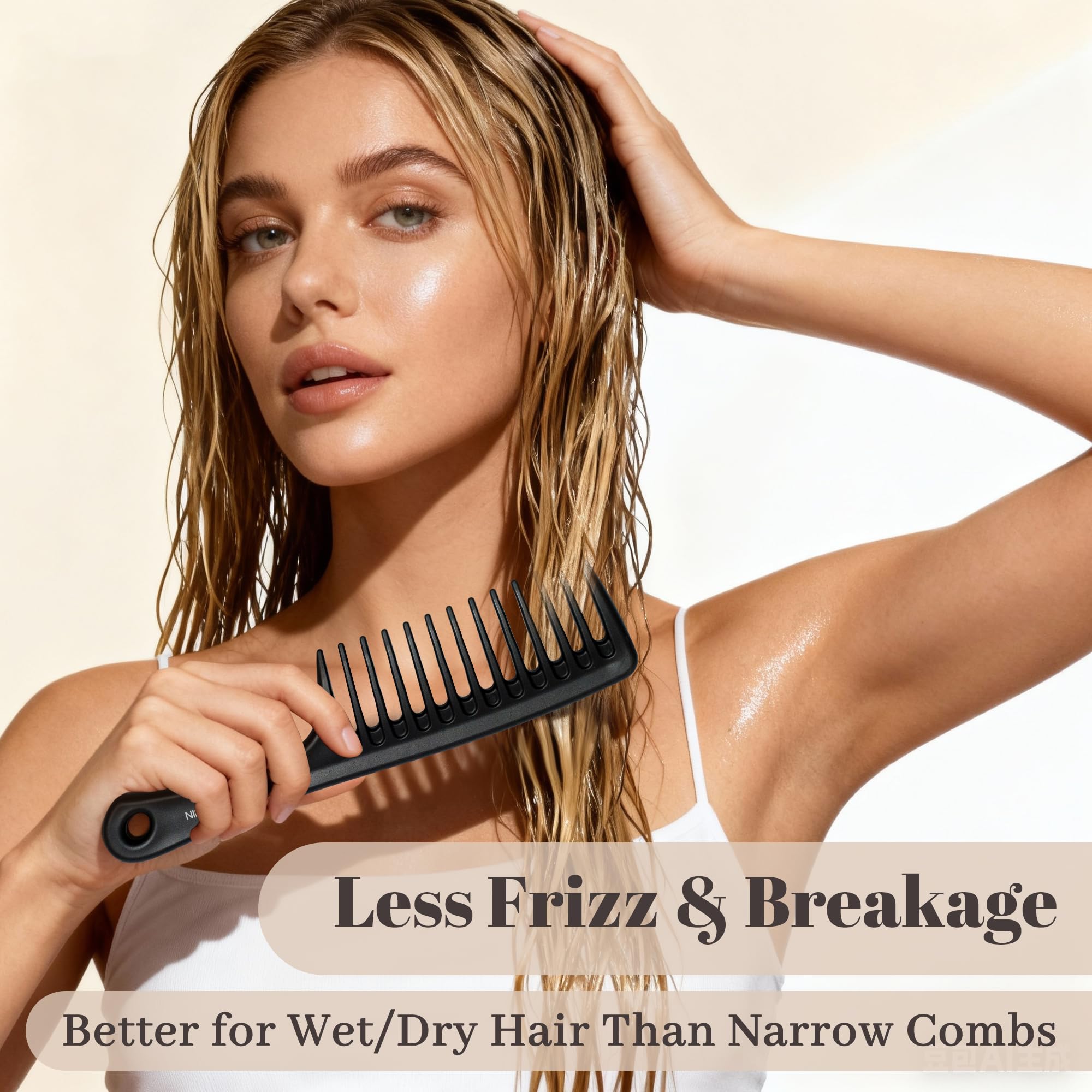 HYOUJIN paddle on hair styling routine, quick detangling for curly hair.