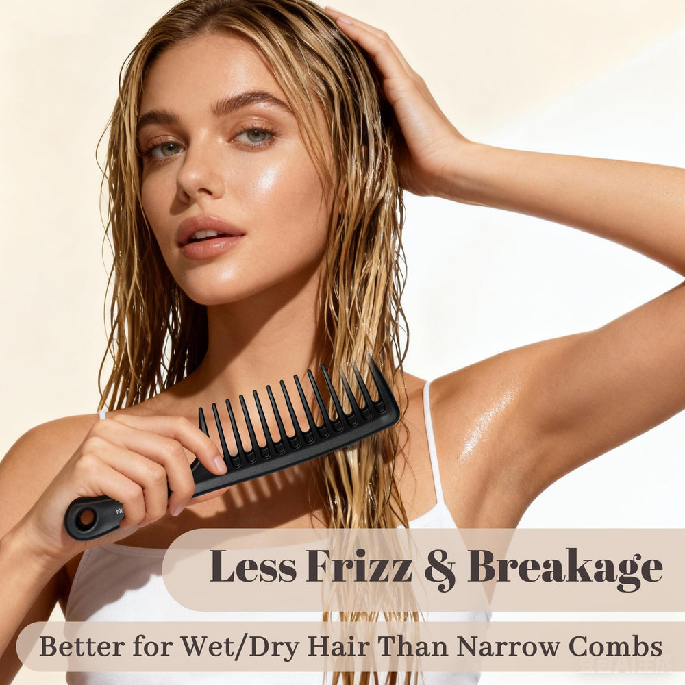 HYOUJIN paddle on hair styling routine, quick detangling for curly hair.