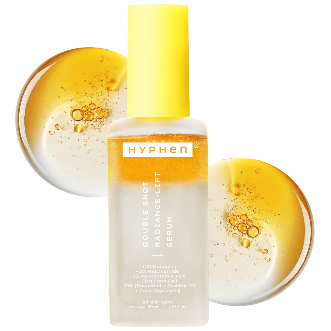 Hyphen Sérum Doble Disparo con Niacinamida, botella de 50 ml para uso diario suave.