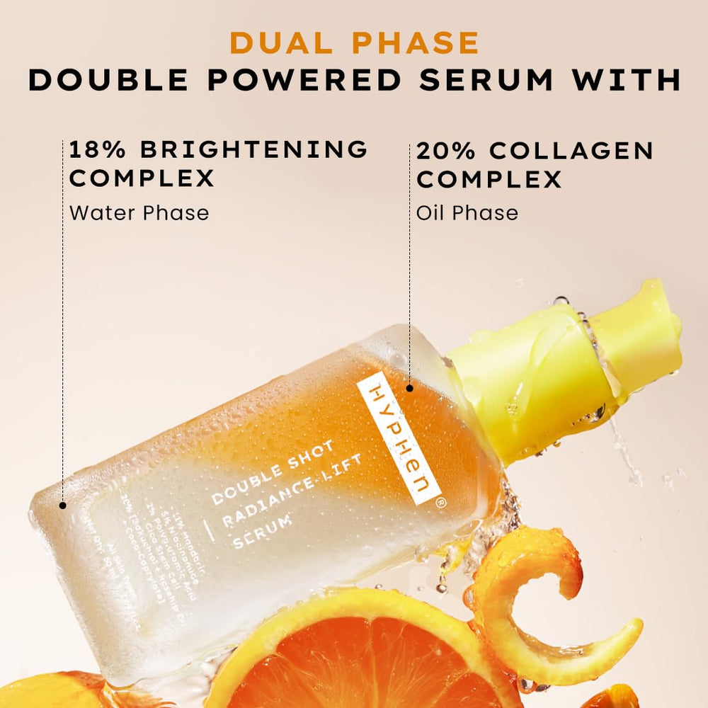 Hyphen Sérum Doble Disparo, frasco de cristal que refleja la luz.