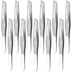 HYQO 12-piece eyebrow tweezers with heart clamps for precise brow grooming.