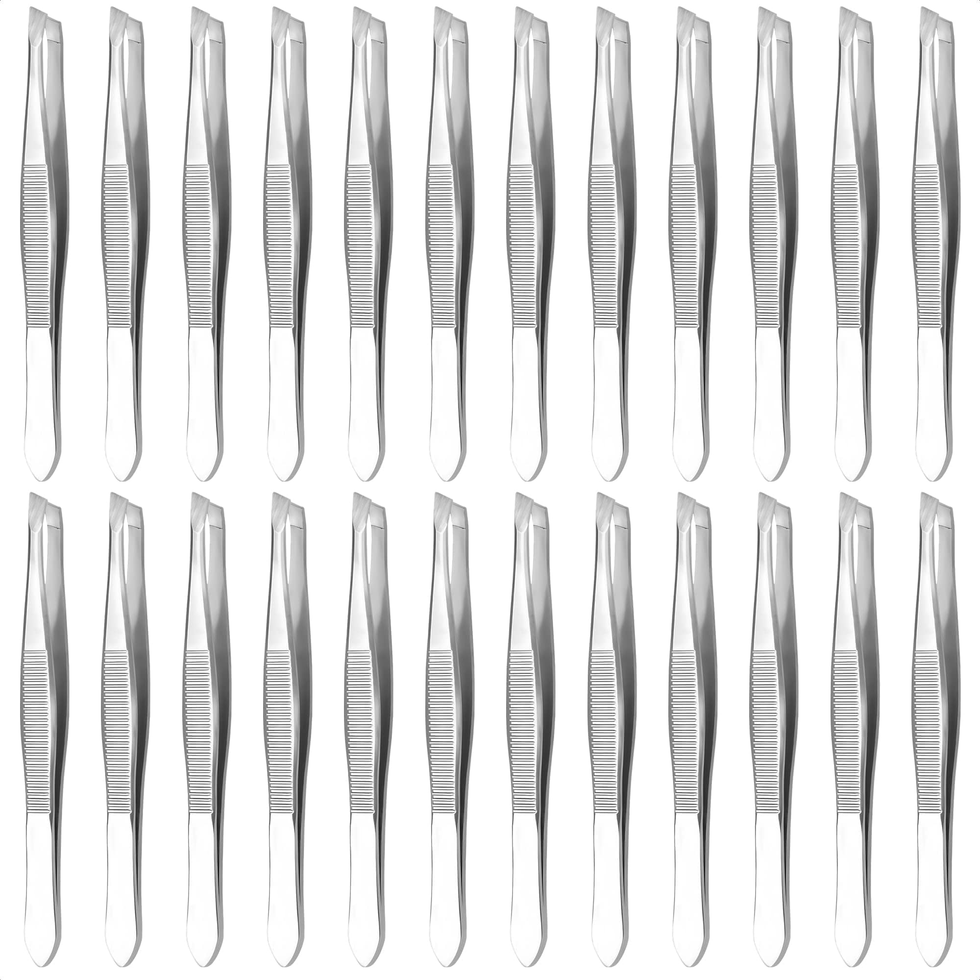 HYQO 24 Pcs Mini Tweezers Bulk Pack with multiple backups for home and travel use