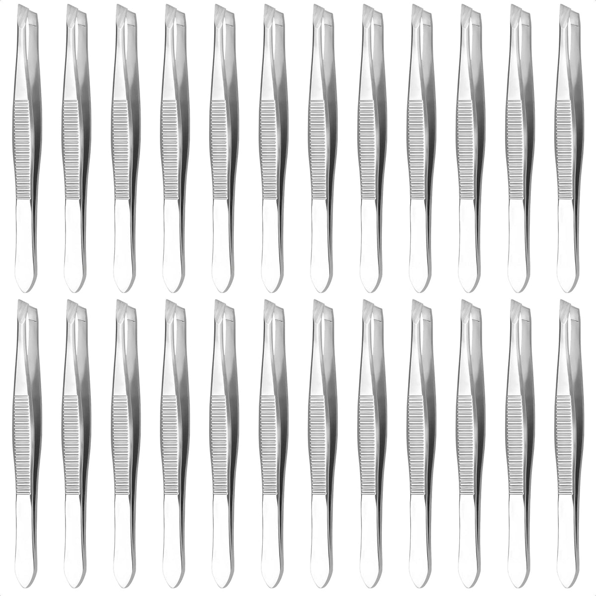 HYQO 24 Pcs Mini Tweezers Bulk Pack with multiple backups for home and travel use