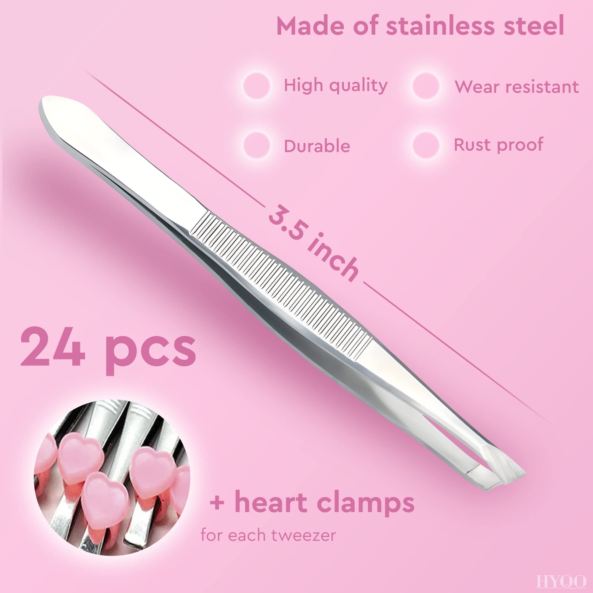 HYQO heart clamps stainless steel tweezers showing design and grip