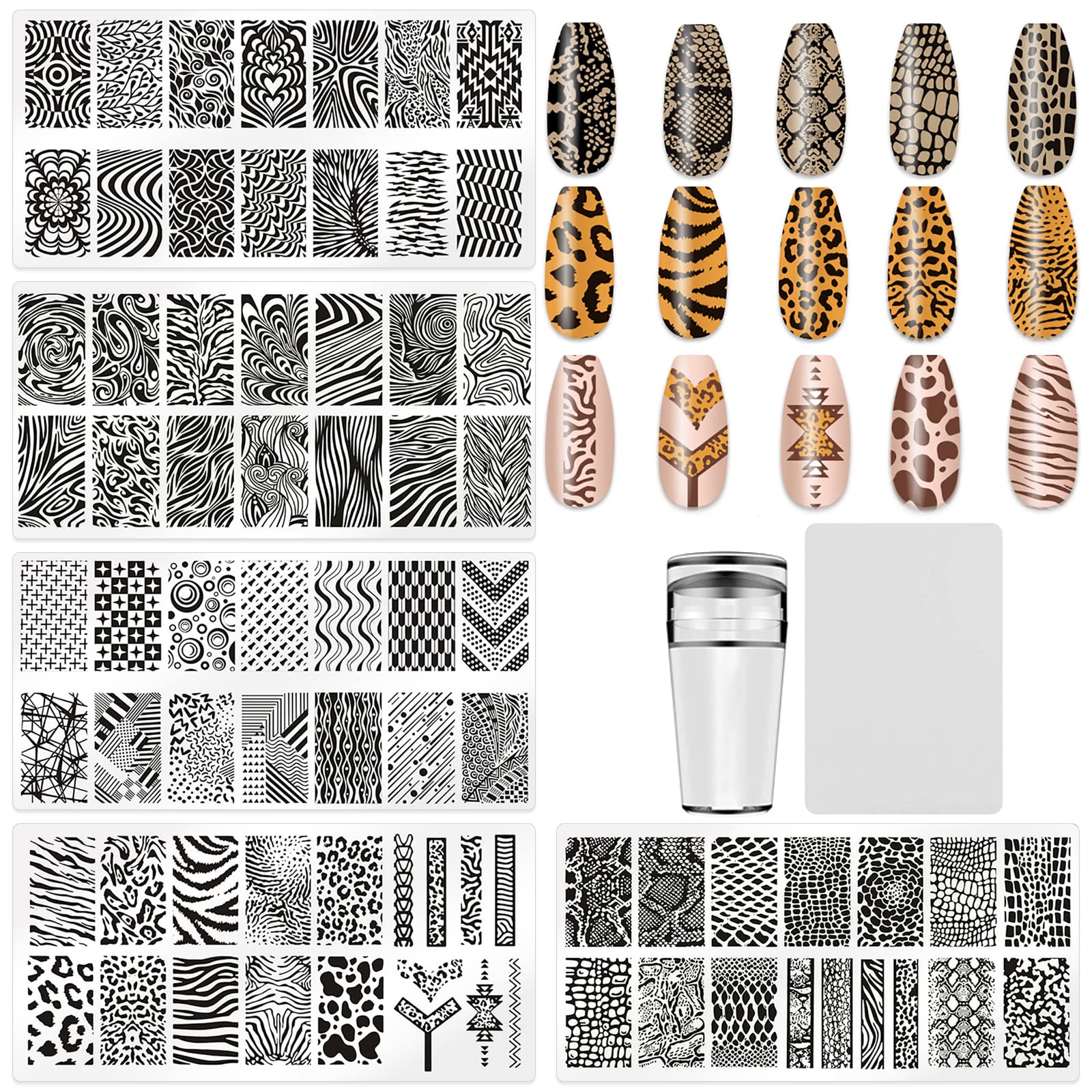 HYWWPFLAY leopard print plate for quick, salon-quality nail art at home