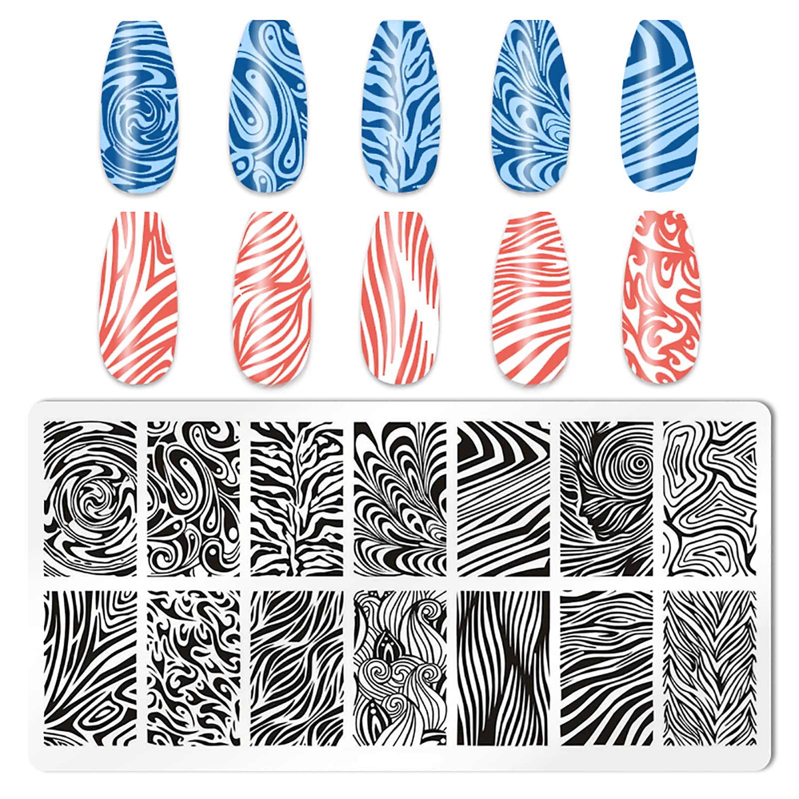 HYWWPFLAY snake print plate enables edgy nail designs and texture
