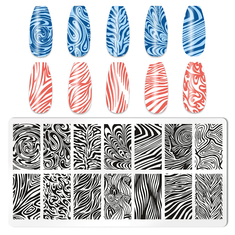 HYWWPFLAY snake print plate enables edgy nail designs and texture