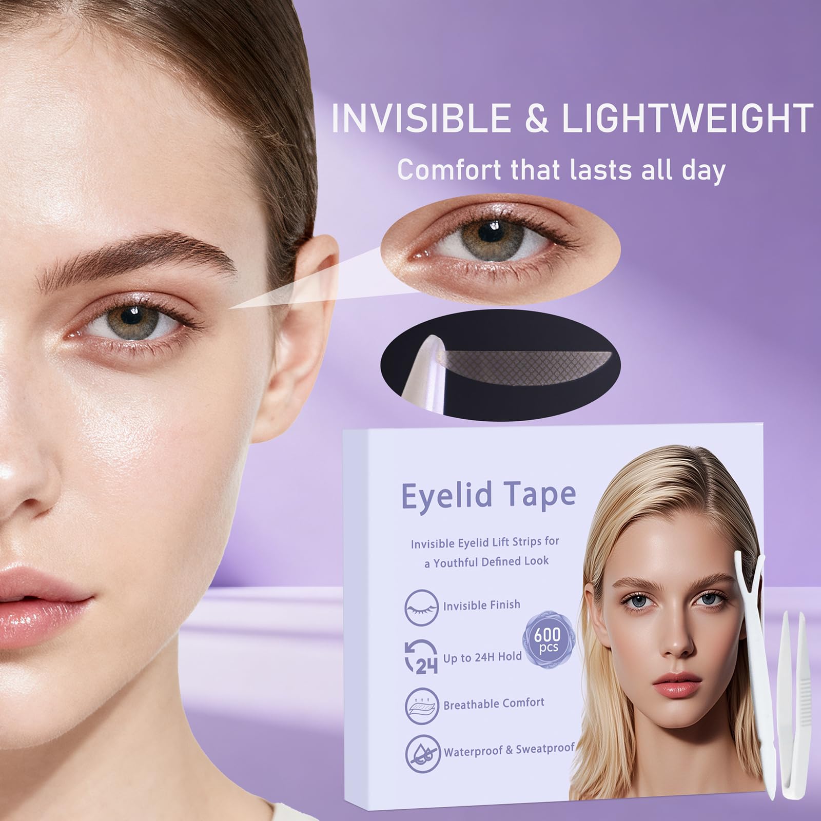 HZFYVBC Eyelid Tape waterproof texture shows durable hold