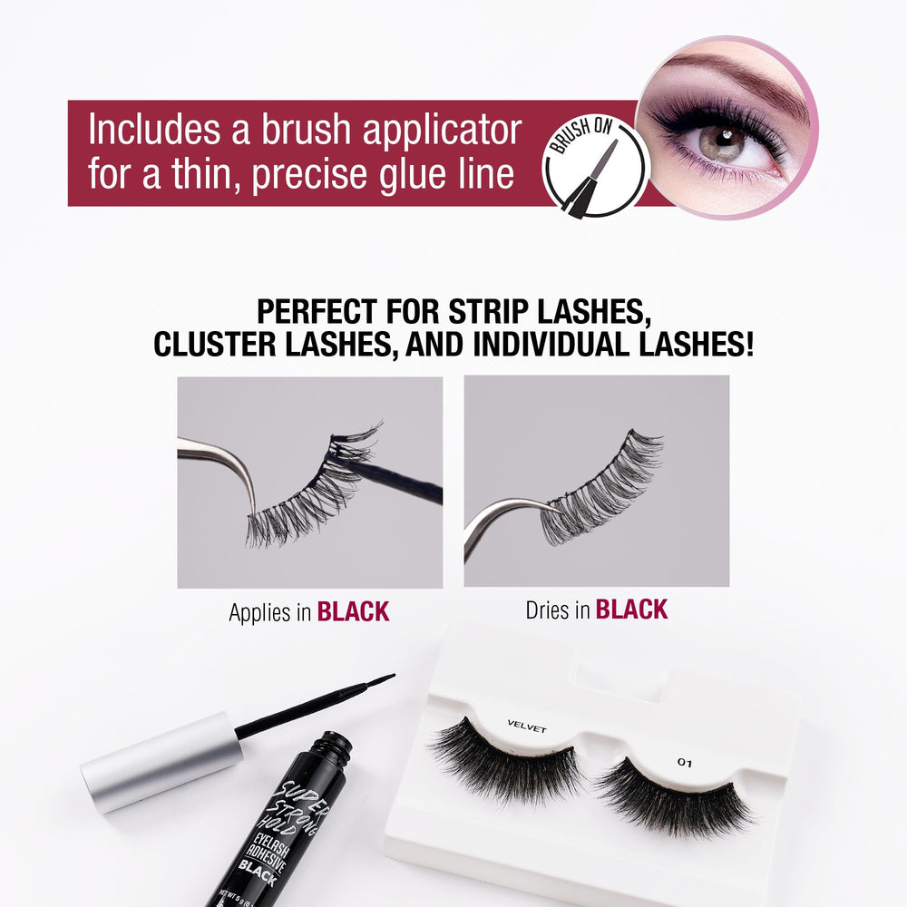 iENVY eyelash adhesive 48 hour hold closeup demonstrates durability