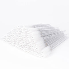 i-Laesh crystal mascara wands with disposable brushes and white crystal handles for quick touch-ups.