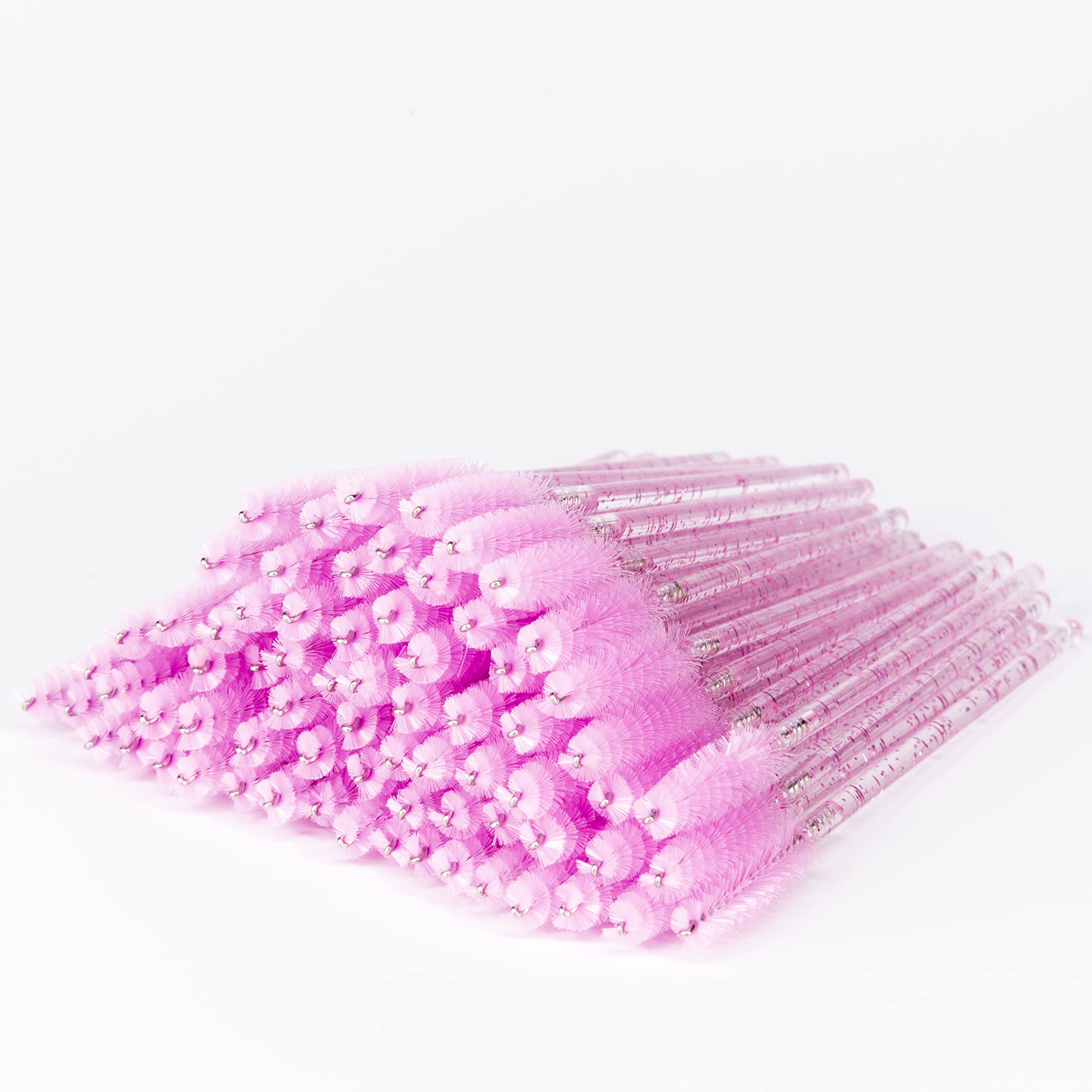 i-laesh crystal pink disposable mascara wands for hygienic lash grooming on the go.