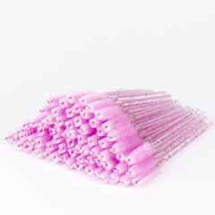 i-laesh crystal pink disposable mascara wands for hygienic lash grooming on the go.