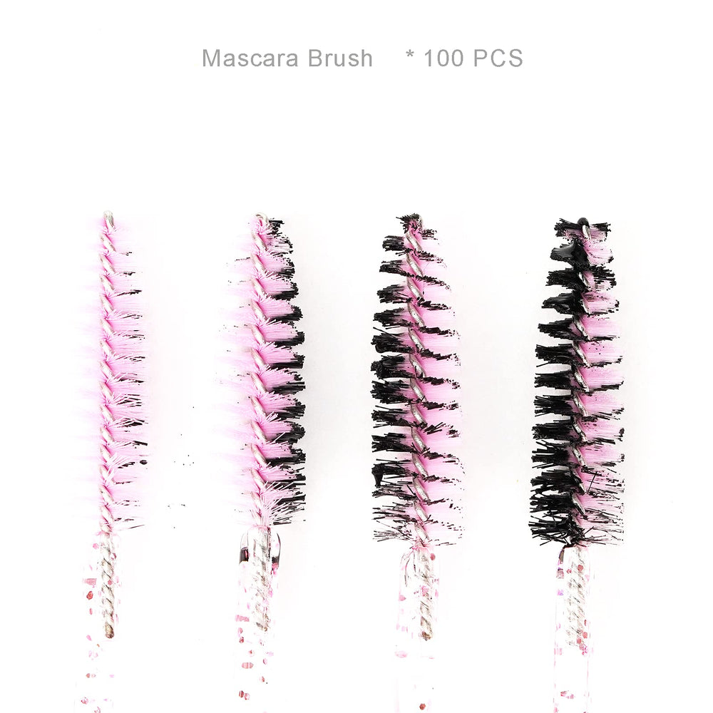 i-laesh crystal pink disposable spoolie for shaping brows and separating lashes.