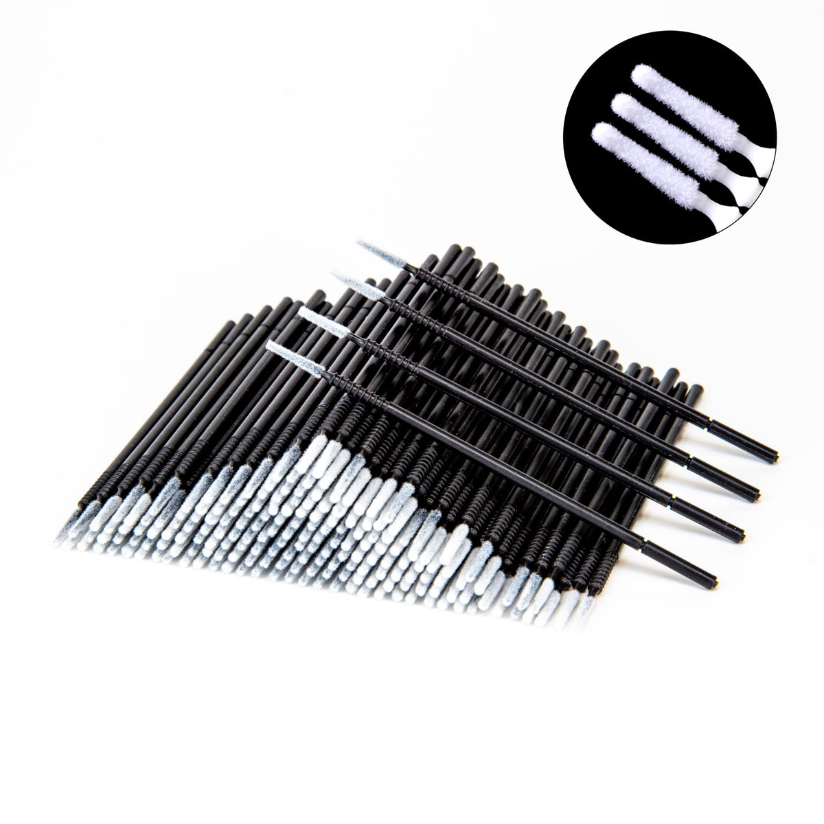 i-Laesh micro brushes replacement pack with 200 pieces for precise eyelash extensions.