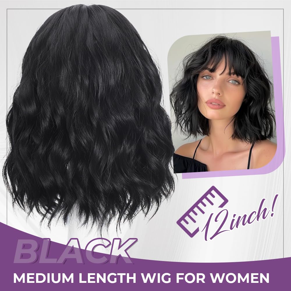 iAelev shoulder length wig with natural look for casual or party occasions.