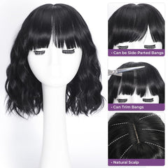iAelev synthetic curly wig 12 inch, natural texture with minimal shedding.