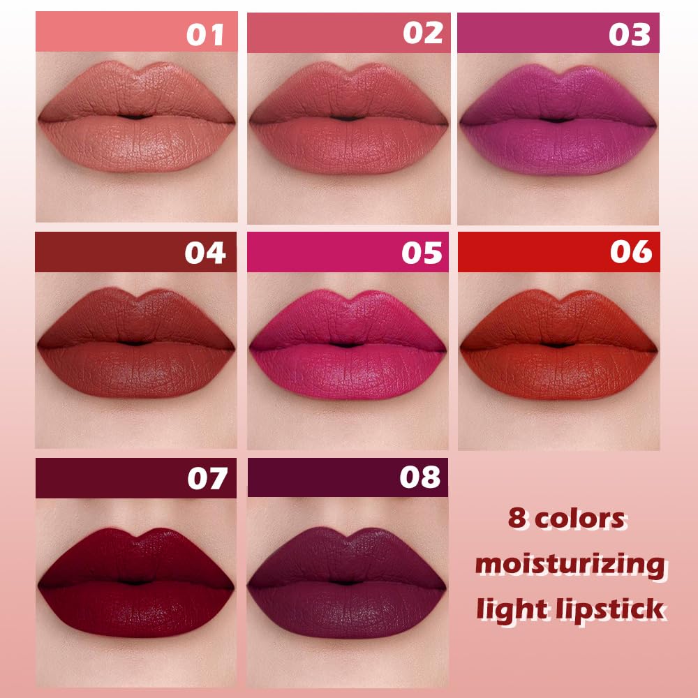 IATMOMOD lipstick swatch reveals rich maroon red shade for a dramatic look.