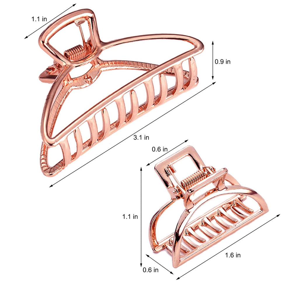IAXSEE prendedor metal hueco con diseño geométrico para un estilo elegante.