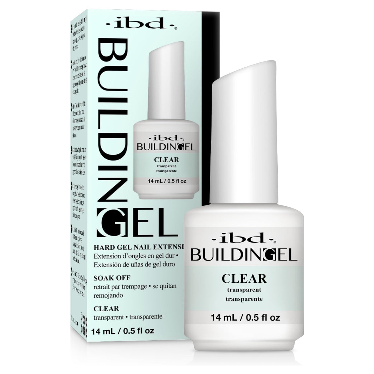 IBD Building Gel transparente en aplicación suave para uñas naturales.