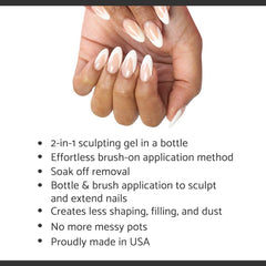 IBD Gel de Construcción ligero ofrece acabado natural y uñas más fuertes.