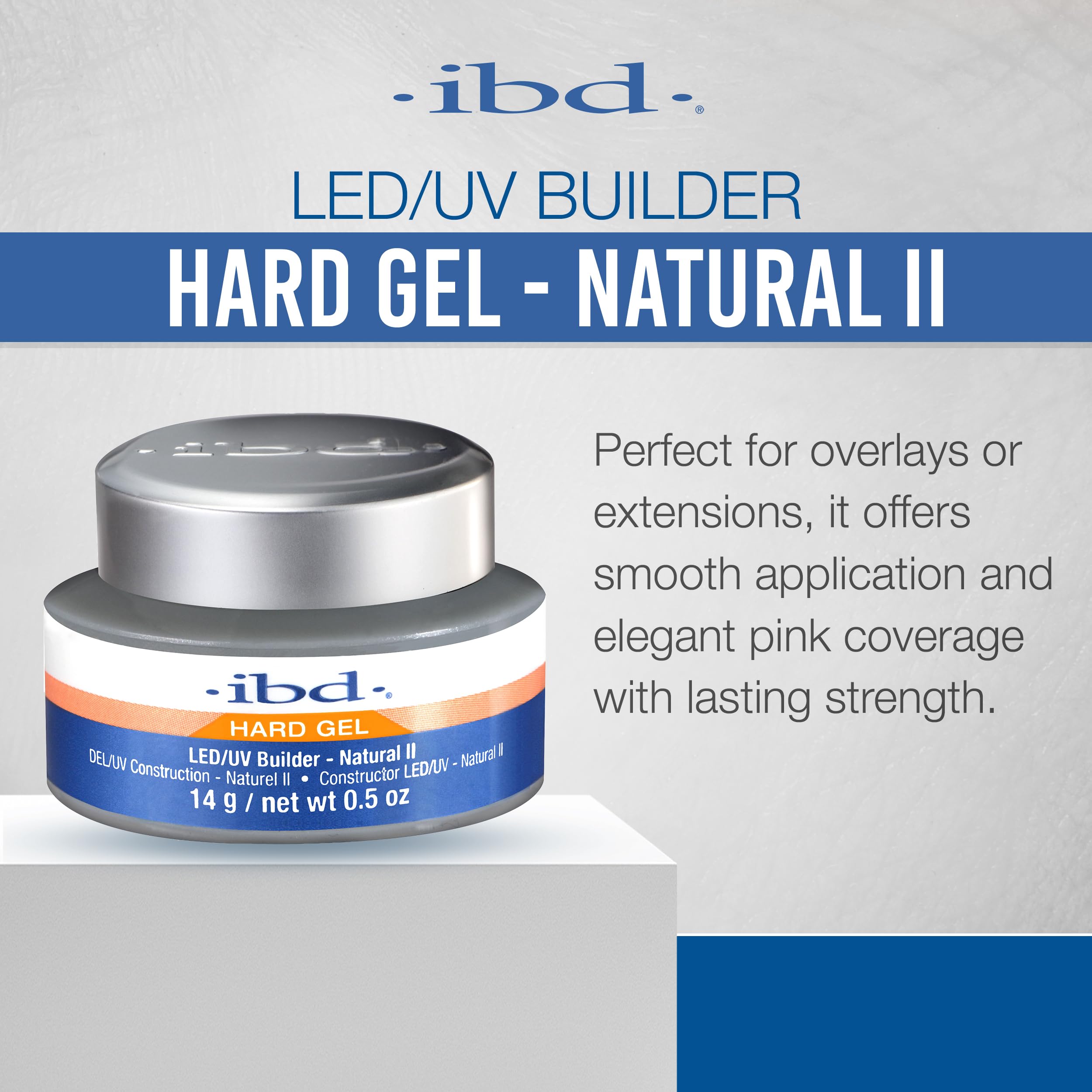 IBD Hard Gel LED/UV Natural II, aplicación manual para uñas impecables