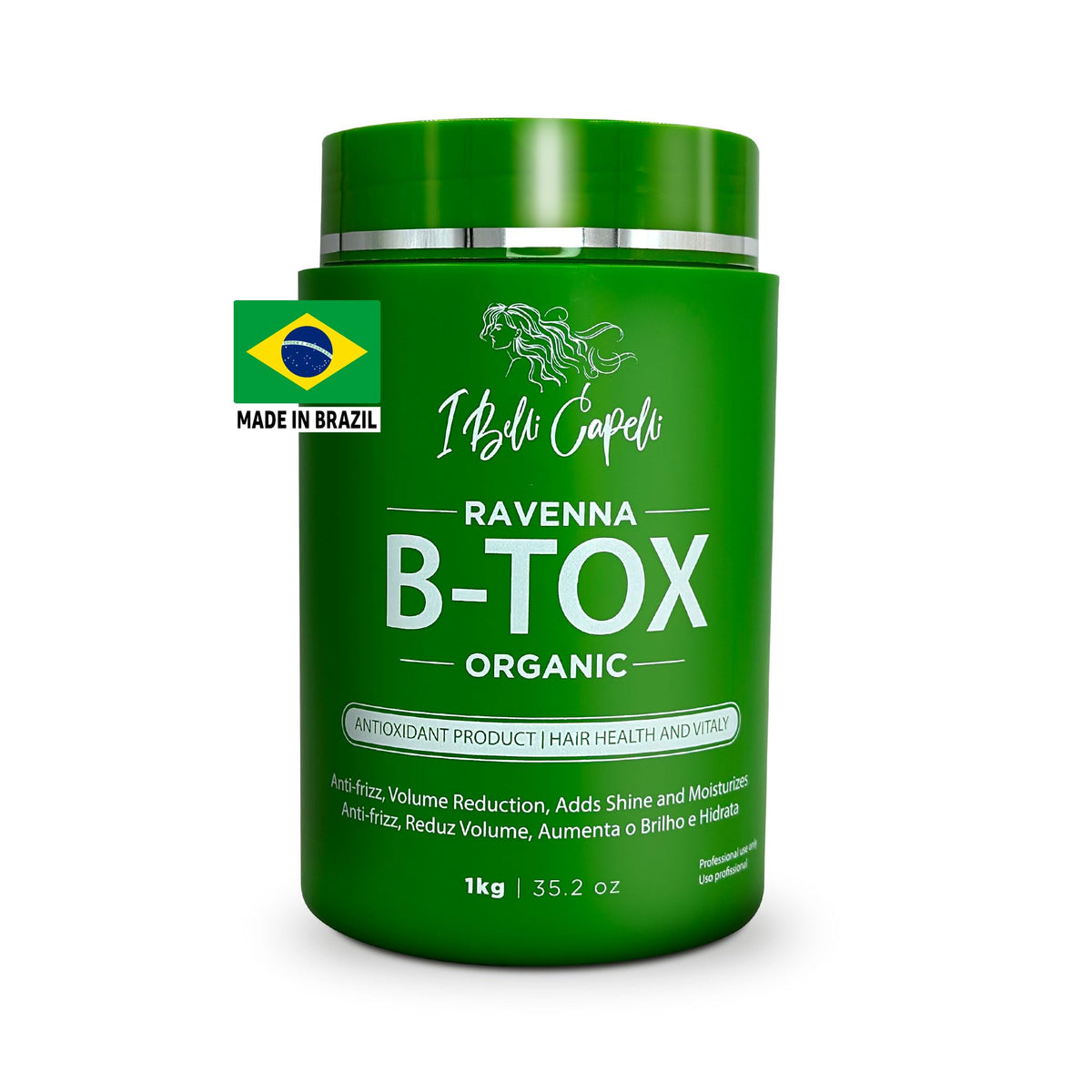 I Belli Capelli Ravenna B-tox bottle for frizz control and shine.